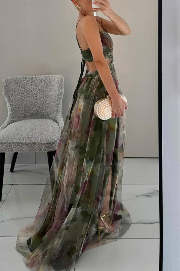 Giselle | Čarobna Maxi obleka z Cvećnim Tiskom