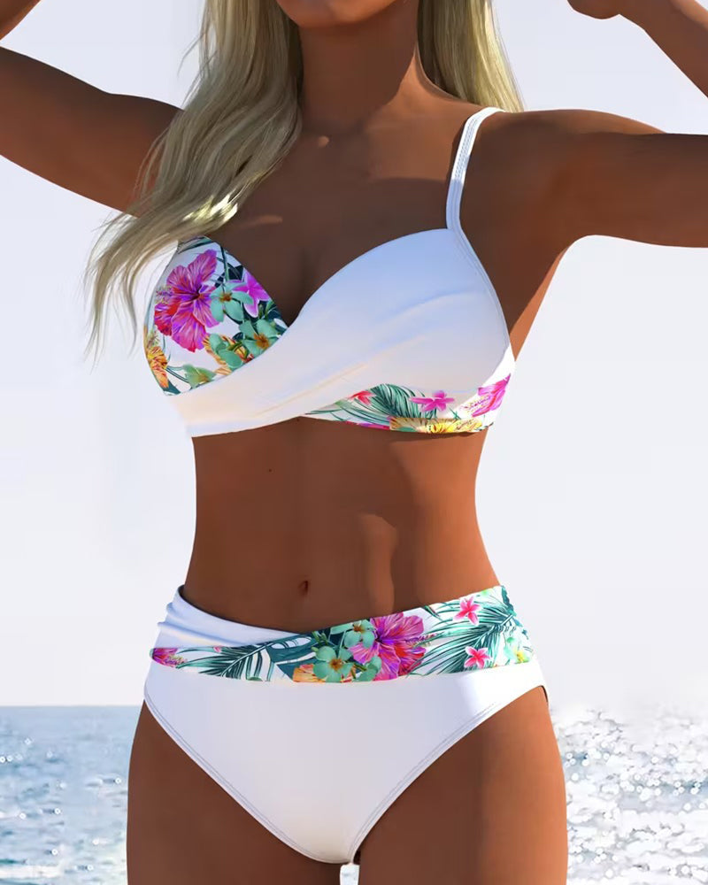Bikini Bralette Stil s Kontrastnim Tiskom