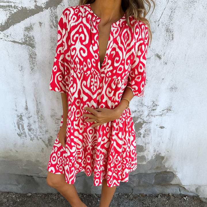 Florella - ELEGANT DRESS WITH V-NECK
