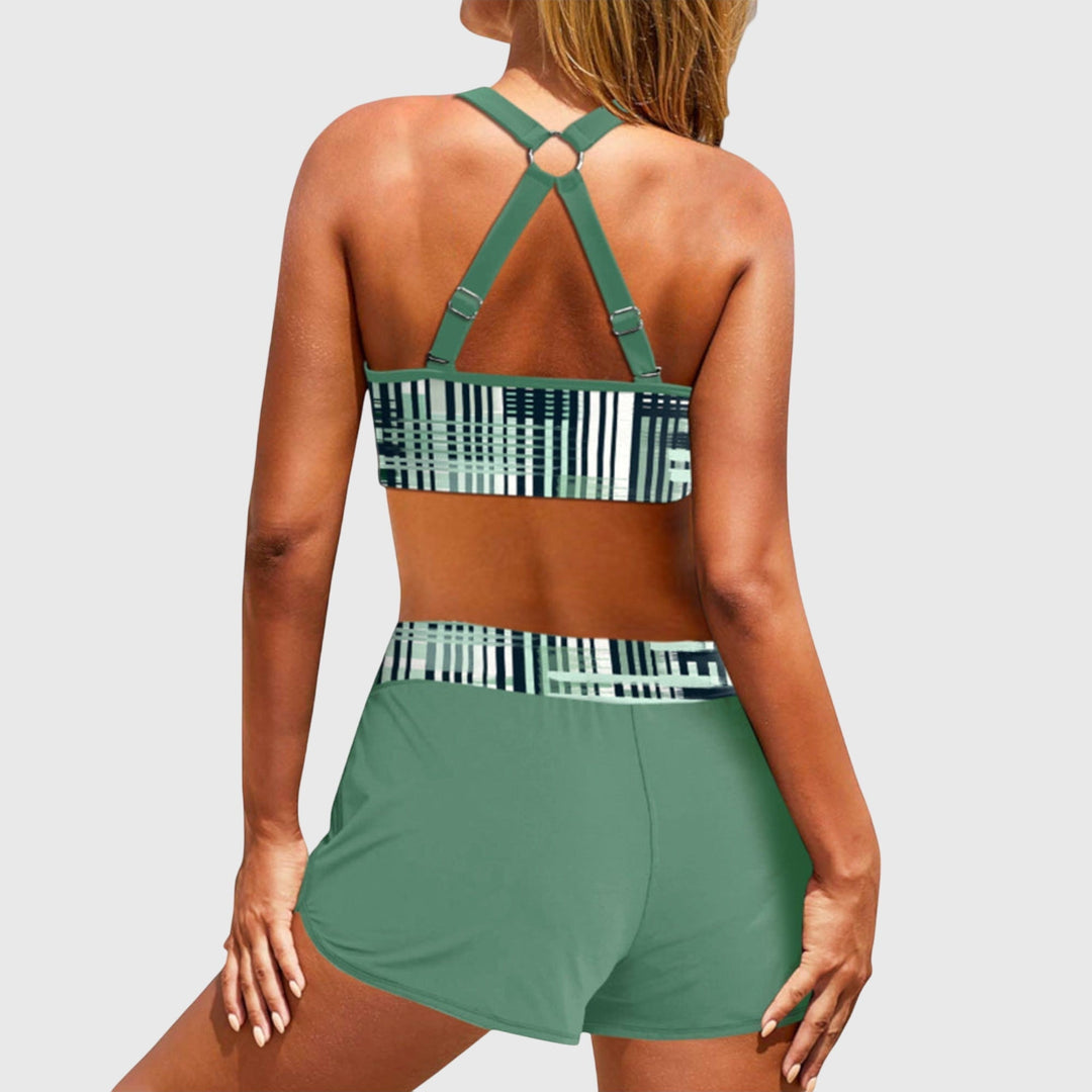 Janelle - Bikini z visokim pasom in rebrasto teksturo