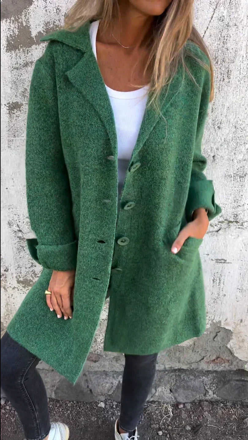 Baylea - Casual Enkelnorč Jas s Volnenim Reverjem