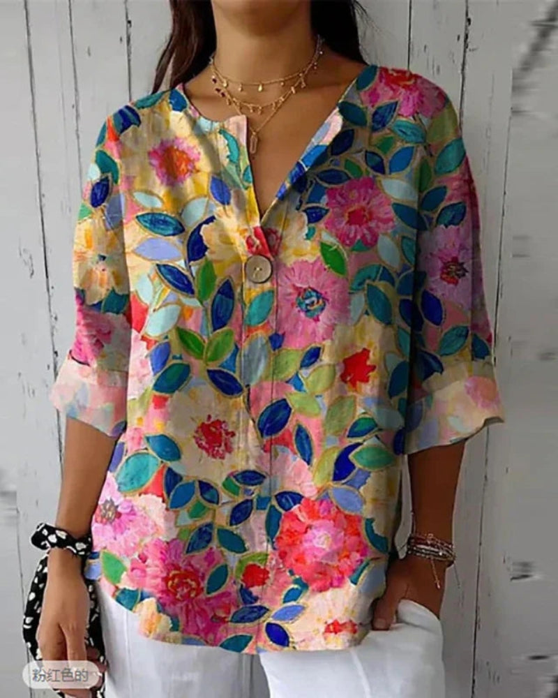 HELEINA - Vintage Cvetlična Bluza