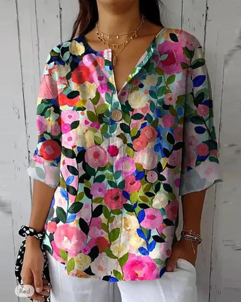 HELEINA - Vintage Cvetlična Bluza