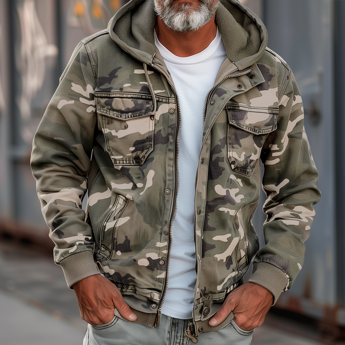 Sam – Camo jakna in mešanica bombaža