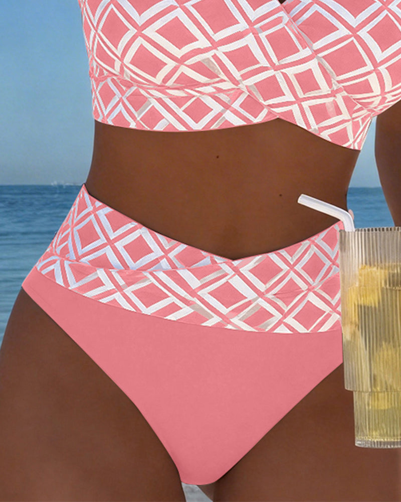 Bikini Dva Kosa S Podpornim Modrom In Diamantnim Motivi