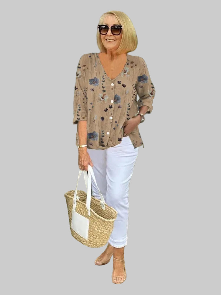 Dorothea - Elegantna cvetlična bluzica za svaki dan