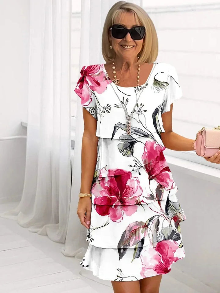 Isabel - Elegantna Maxi Obleka s Cvetličnim Motivi