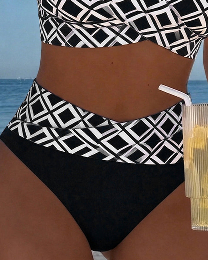 Bikini Dva Kosa S Podpornim Modrom In Diamantnim Motivi
