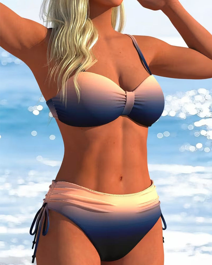 Bikini Motif Dégradé Cordon De Serrage Mode