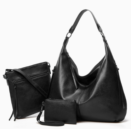 Mekana Slouchy Hobo Torba - 3-delni Set