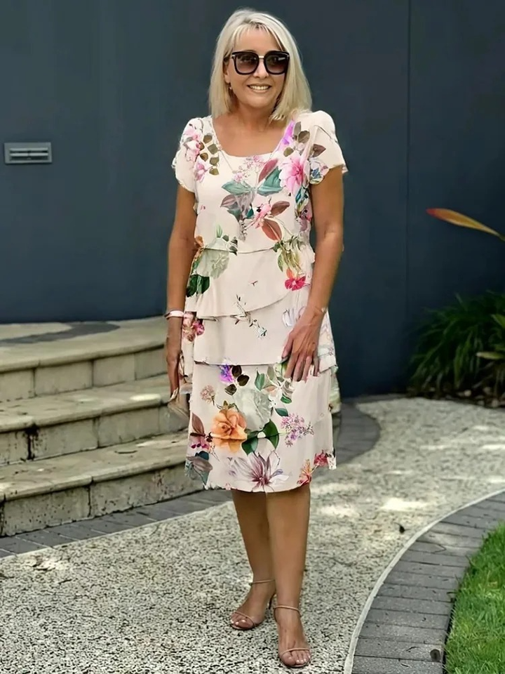 Isabel - Elegantna Maxi Obleka s Cvetličnim Motivi