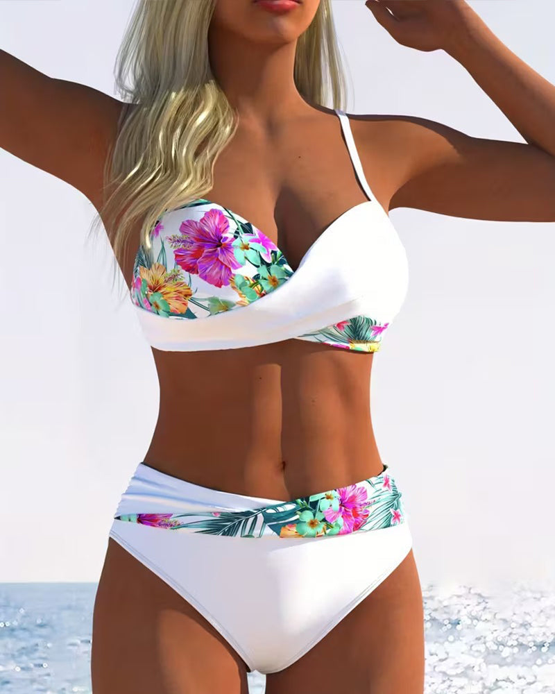 Bikini Bralette Stil s Kontrastnim Tiskom
