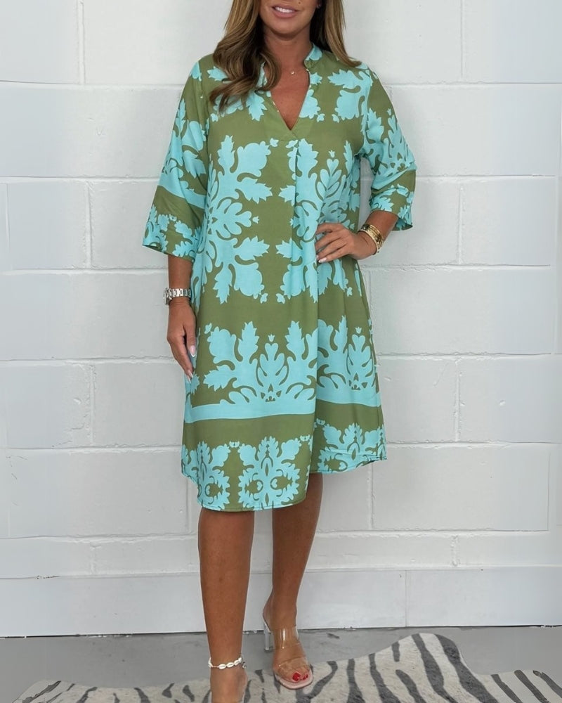 BAROLA - Bohemian V-Neck Dress