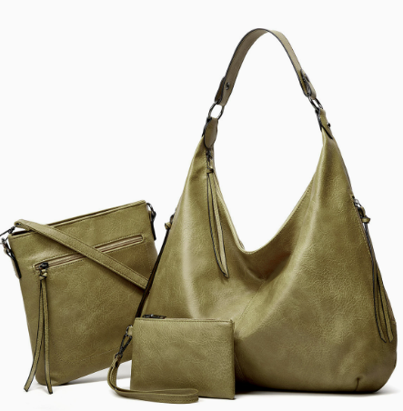 Mekana Slouchy Hobo Torba - 3-delni Set