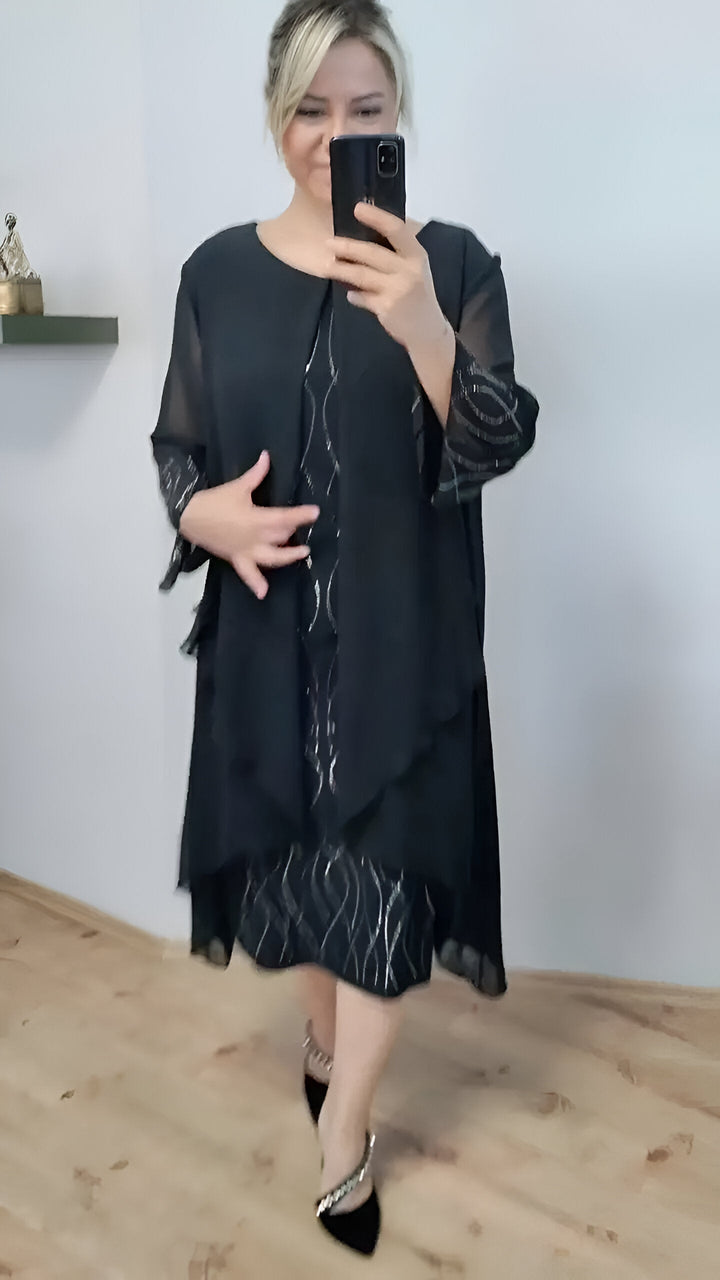 Claudia™ - Elegantna tekoča obleka z nadkritjem