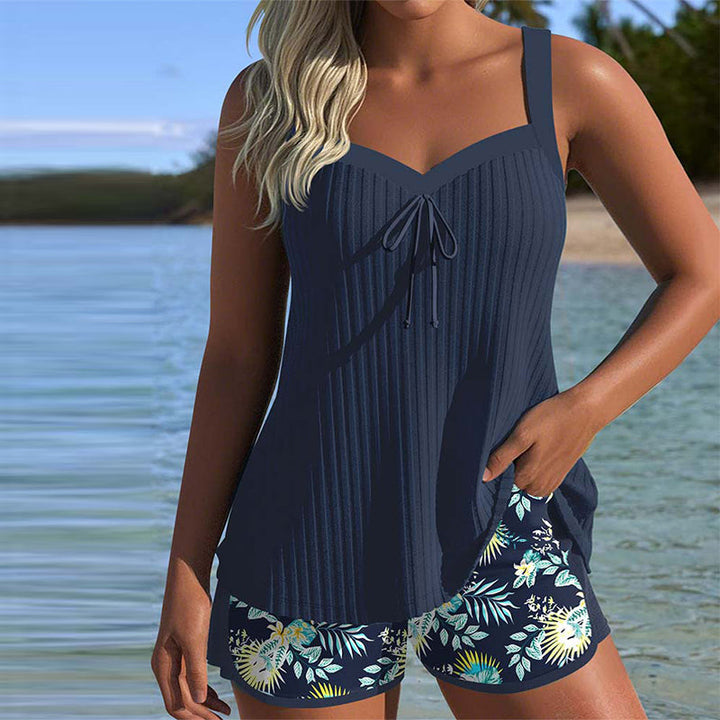 Tankini Črtasti Dva Kosa Plažni Kratki