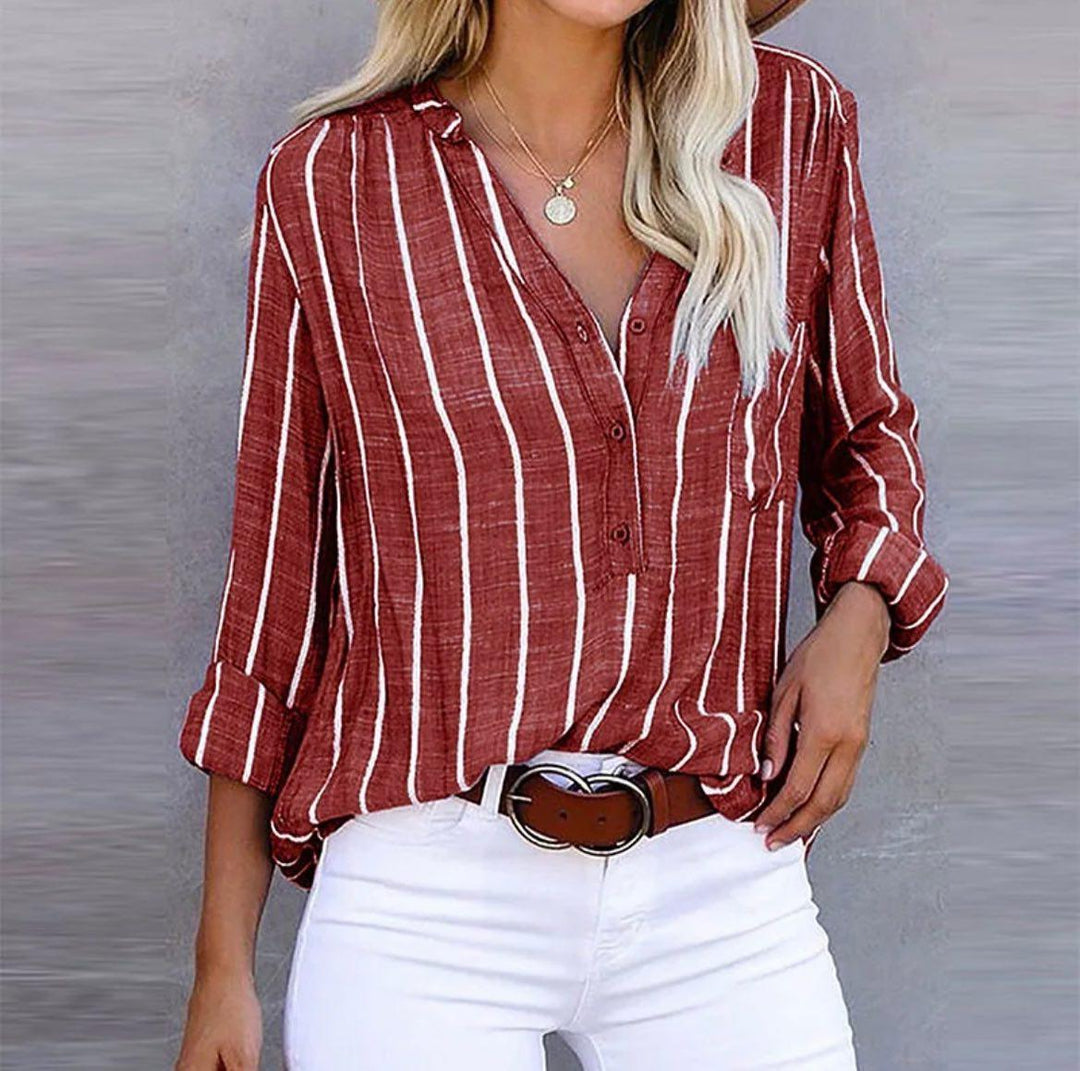 AGATHE - Elegantna Črtasta Bluza