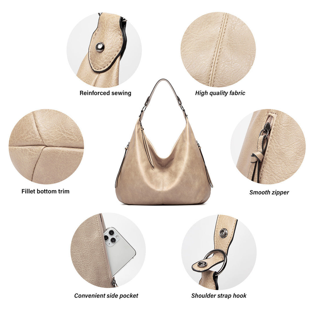 Mekana Slouchy Hobo Torba - 3-delni Set