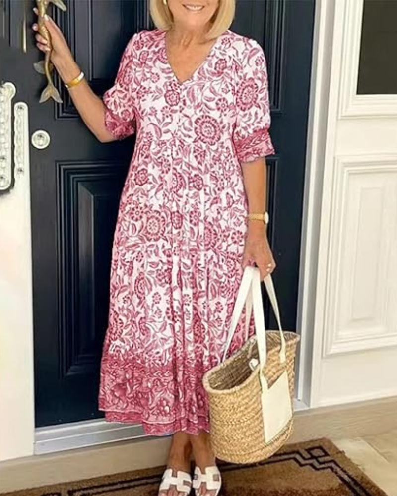 ARIAS - Bohemian V-Neck Dress