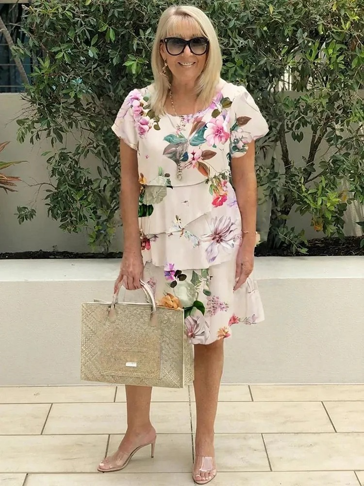 Isabel - Elegantna Maxi Obleka s Cvetličnim Motivi
