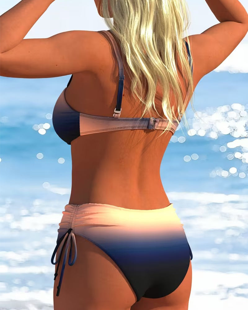 Bikini Motif Dégradé Cordon De Serrage Mode