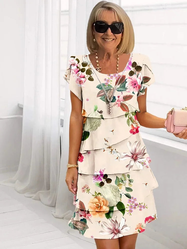 Isabel - Elegantna Maxi Obleka s Cvetličnim Motivi