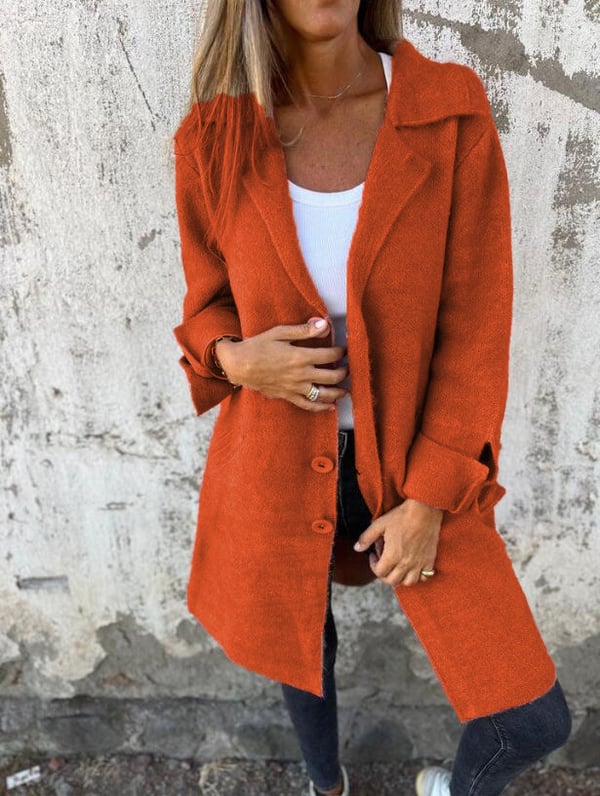 Baylea - Casual Enkelnorč Jas s Volnenim Reverjem