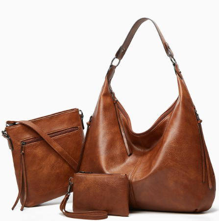 Mekana Slouchy Hobo Torba - 3-delni Set