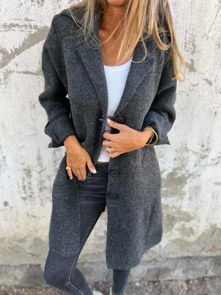 Baylea - Casual Enkelnorč Jas s Volnenim Reverjem