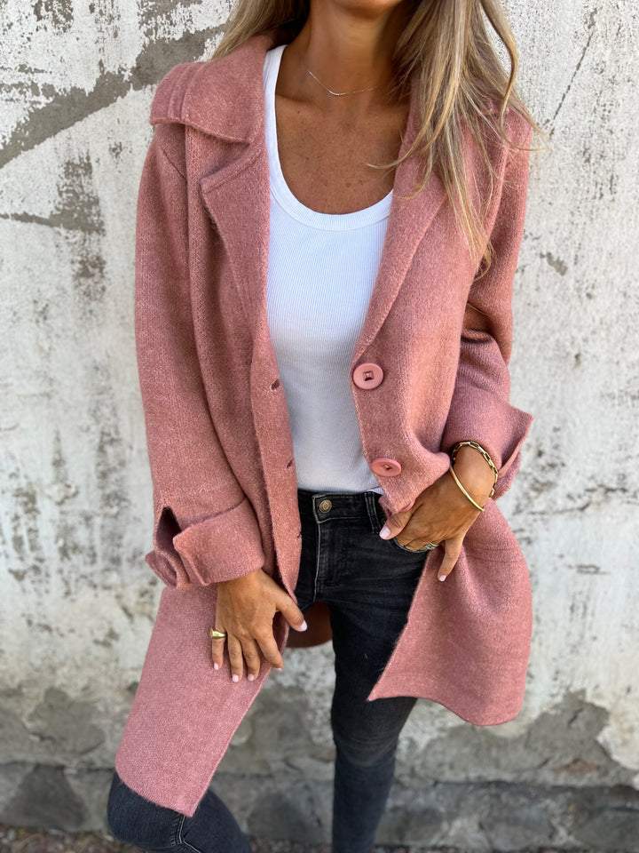Baylea - Casual Enkelnorč Jas s Volnenim Reverjem