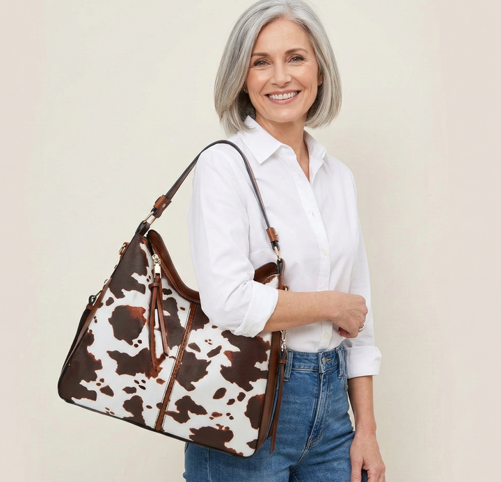 Luksuzni usnjeni set 3-delne hobo torbe