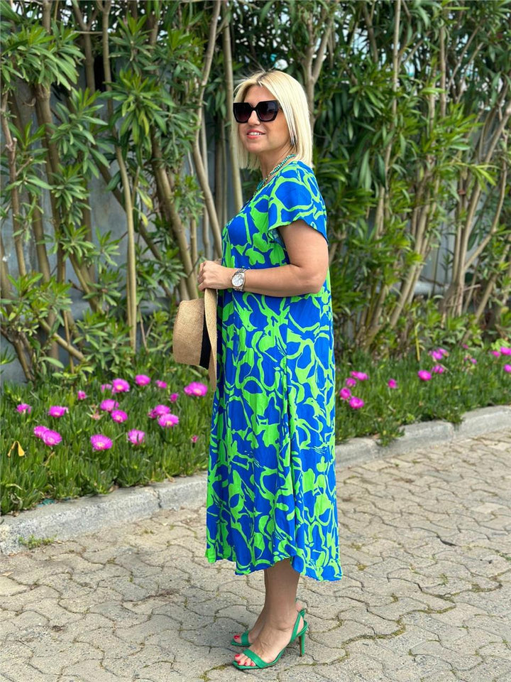 Mila - Elegantna cvetna obleka za posebne priložnosti